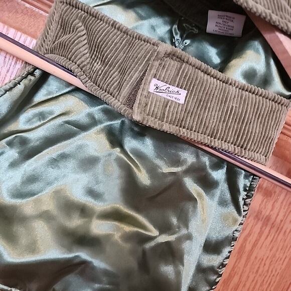 Woolrich Cotton Corduroy Green Dog Jacket Pea Coat w/Buttons Size M - Picture 7 of 7